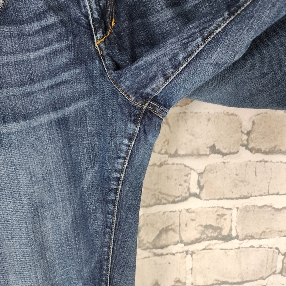 Joes Jeans Ex-Lover Destroyed Distressed Cropped Medium Blue Gemma Wash Size 30 - Picture 8 of 16